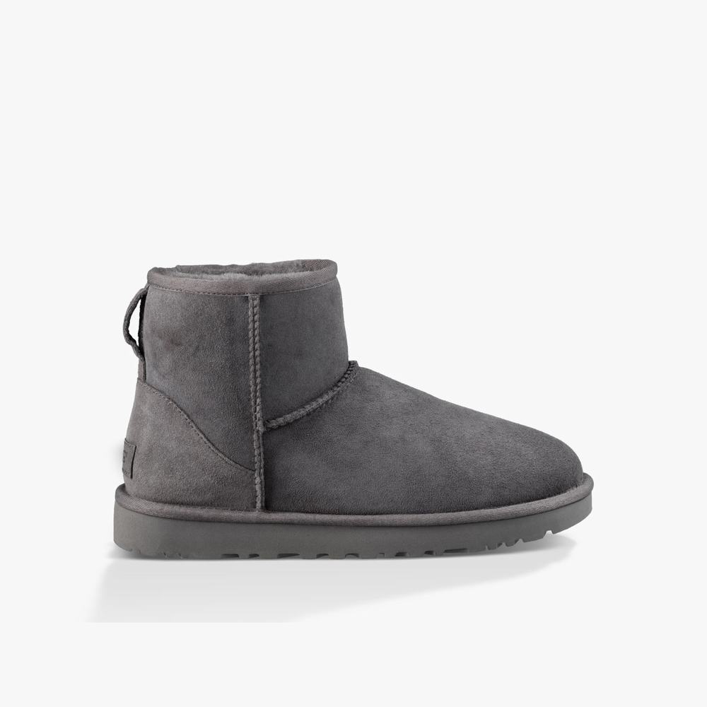 Bottes Classic UGG Classic Mini II Femme Grise Soldes 136LDAXU